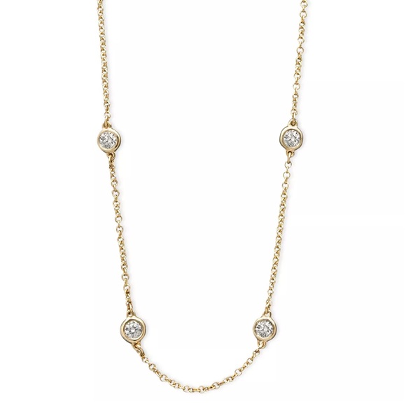 Effy Jewelry - EFFY Diamond Seven Station Necklace 16-18" (1/2 ct. t.w.) in 14k Yellow Gold